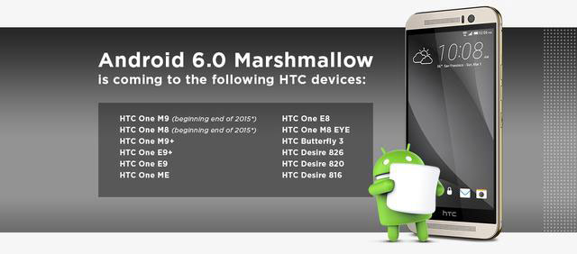 Kemaskini Android 6.0 Marshmallow HTC